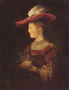 REMBRANDT Harmenszoon van Rijn Portrait of Saskia van Uylenburch oil painting on canvas